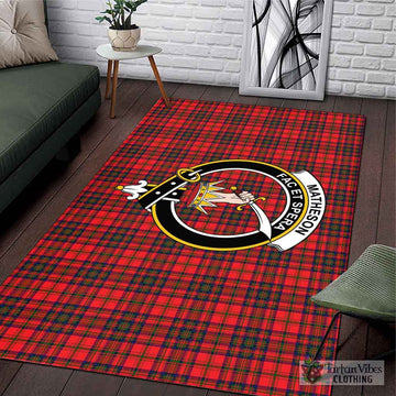 Matheson Tartan Area Rug with Family Crest