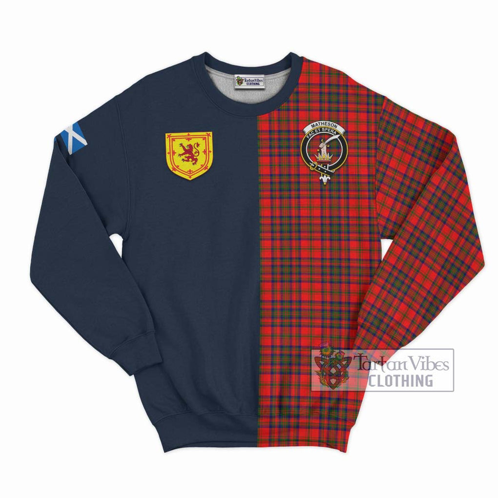 Tartan Vibes Clothing Matheson Modern Tartan Sweatshirt with Scottish Lion Royal Arm Half Style