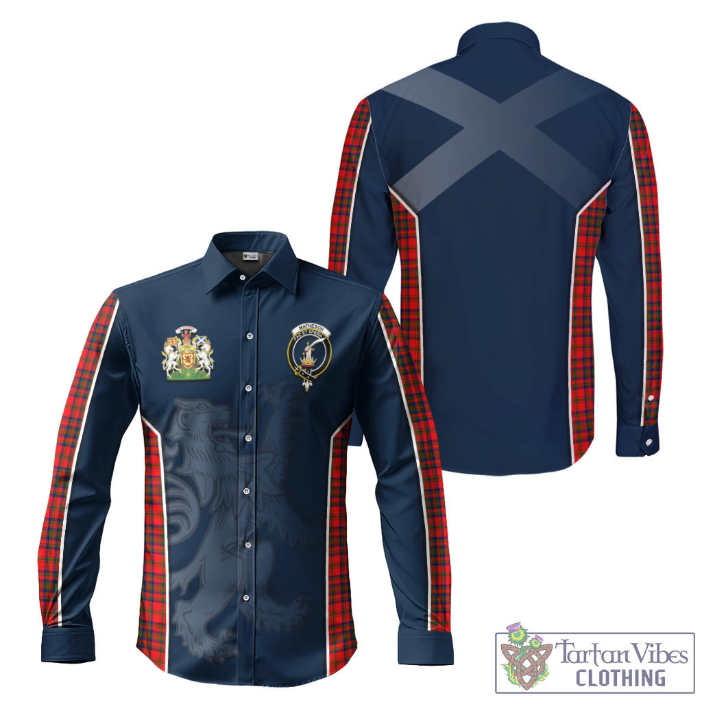 Tartan Vibes Clothing Matheson Modern Tartan Long Sleeve Button Up Shirt with Family Crest and Lion Rampant Vibes Sport Style