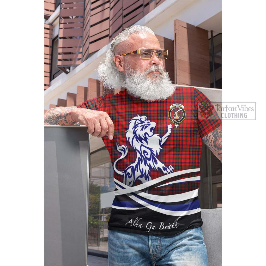 Tartan Vibes Clothing Matheson Modern Tartan Cotton T-shirt with Alba Gu Brath Regal Lion Emblem