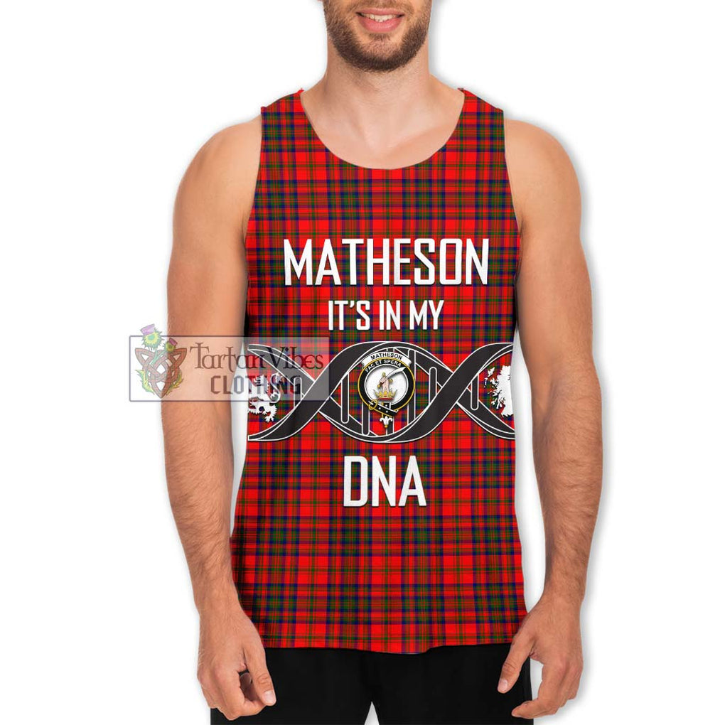 Matheson Tartan Men's Tank Top with Family Crest DNA In Me Style Men - Tartanvibesclothing Shop