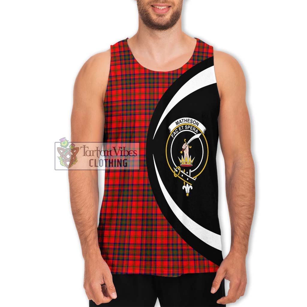 Matheson Tartan Men's Tank Top with Family Crest Circle Style Men - Tartan Vibes Clothing