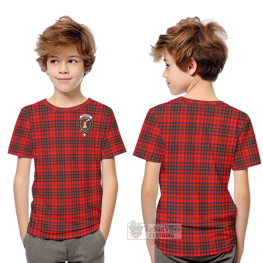 Matheson Tartan Kid T-Shirt with Family Crest Youth XL Size14 - Tartan Vibes Clothing