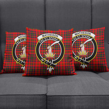 Matheson Tartan Pillow Cover with Family Crest