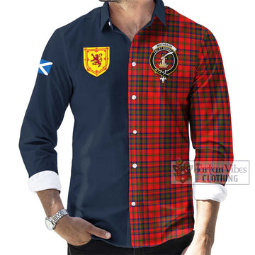 Matheson Modern Tartan Long Sleeve Button Shirt with Scottish Lion Royal Arm Half Style