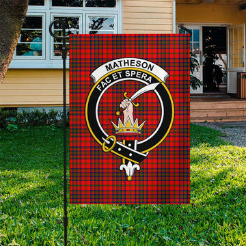 Matheson Tartan Flag with Family Crest