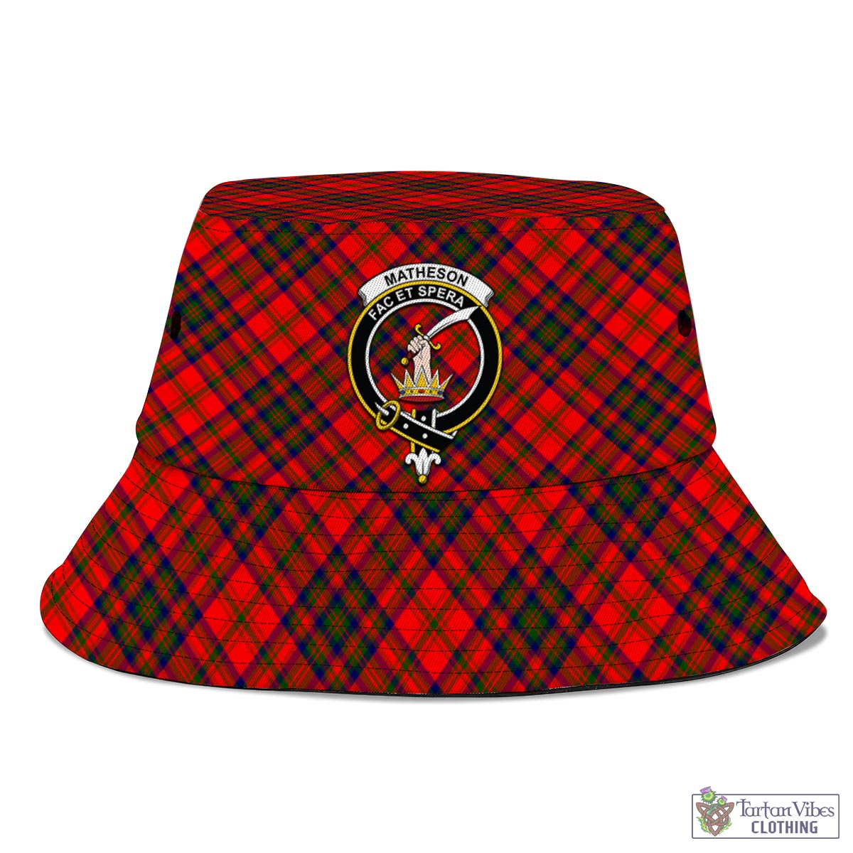 Tartan Vibes Clothing Matheson Modern Tartan Bucket Hat with Family Crest