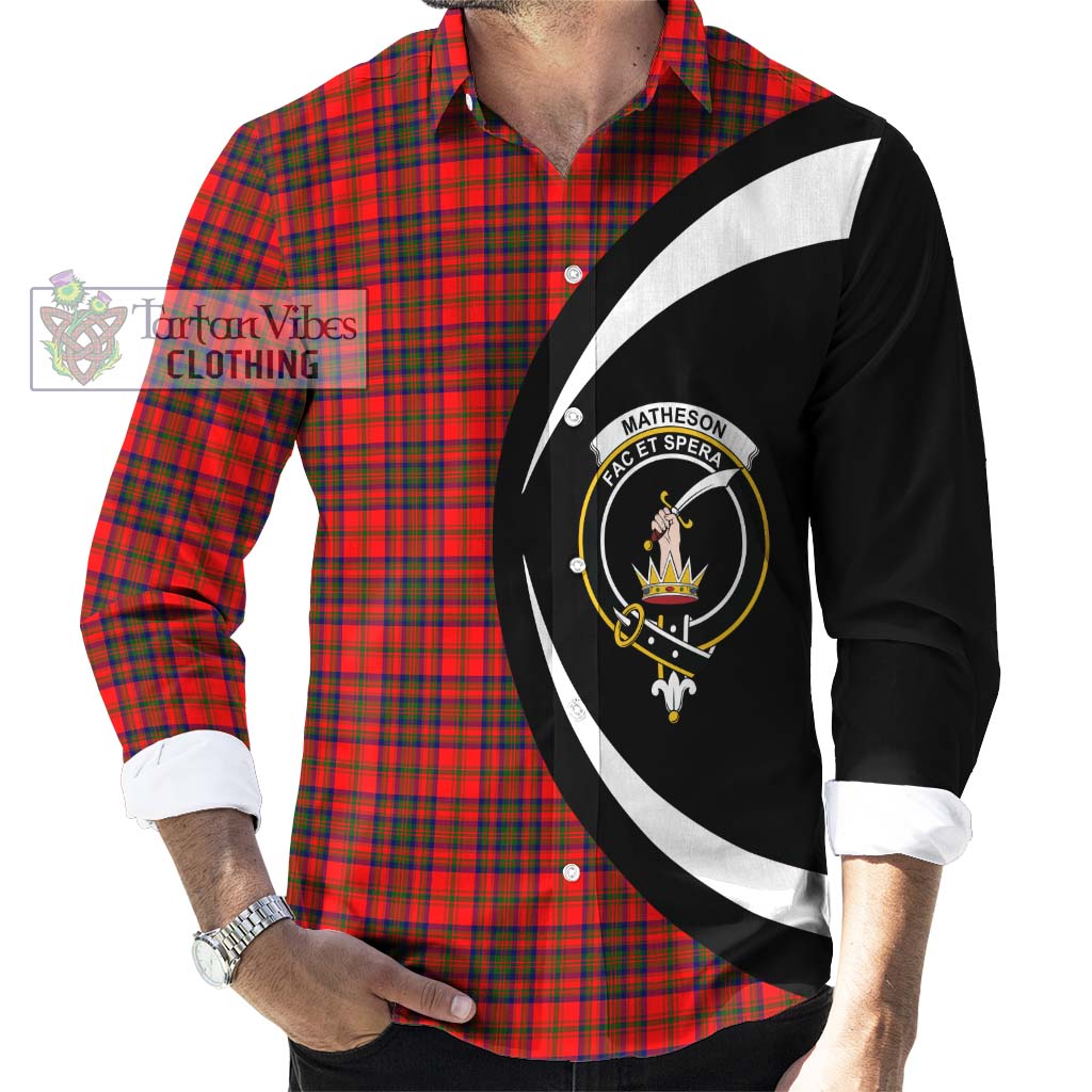 Tartan Vibes Clothing Matheson Modern Tartan Long Sleeve Button Up with Family Crest Circle Style