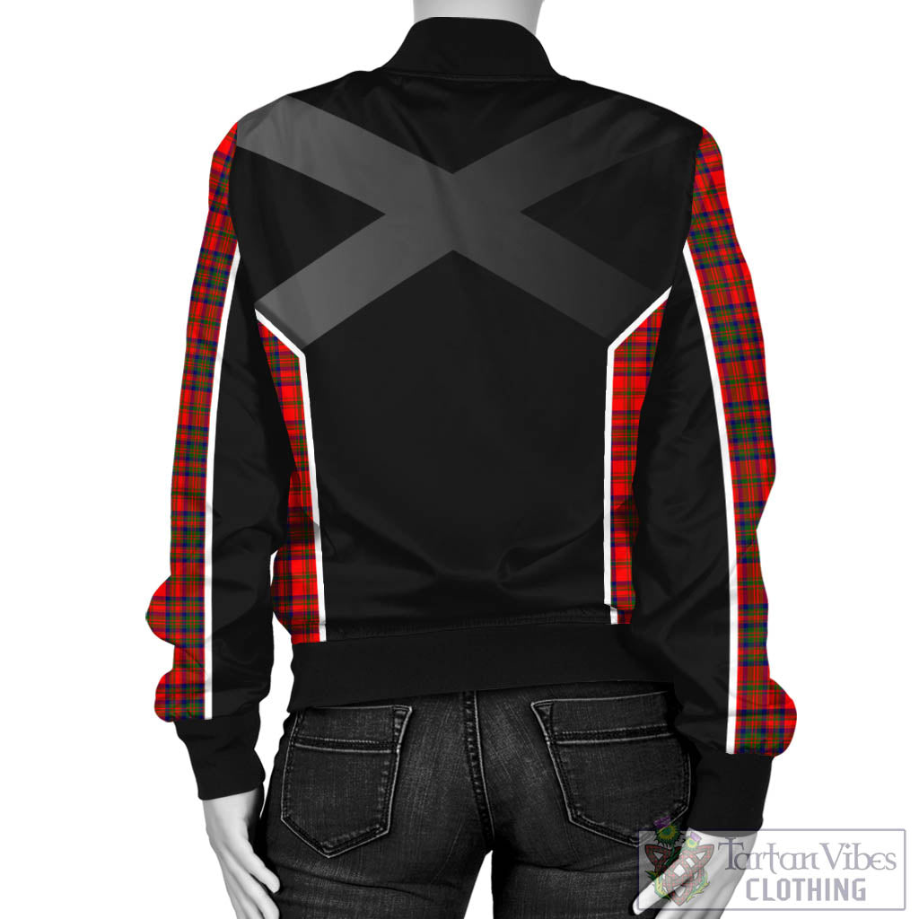 Tartan Vibes Clothing Matheson Modern Tartan Bomber Jacket with Family Crest and Scottish Thistle Vibes Sport Style