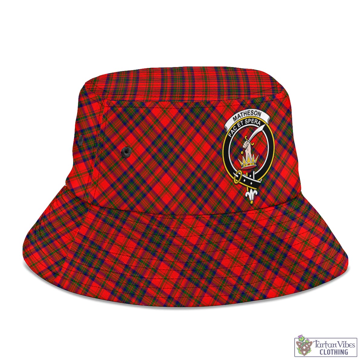 Tartan Vibes Clothing Matheson Modern Tartan Bucket Hat with Family Crest