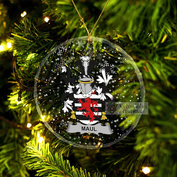 Maul Irish Clan Christmas Glass Ornament with Coat of Arms