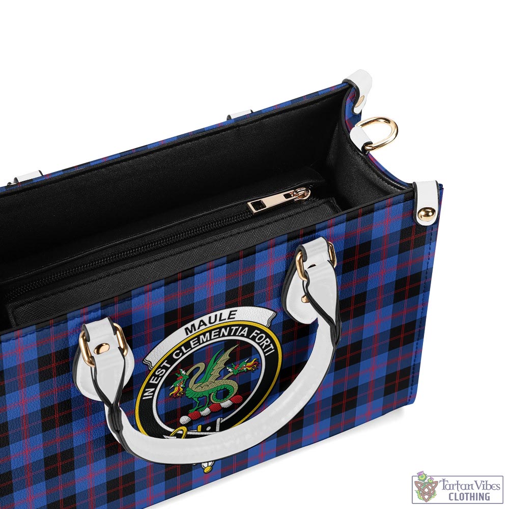 Tartan Vibes Clothing Maule Tartan Luxury Leather Handbags with Family Crest