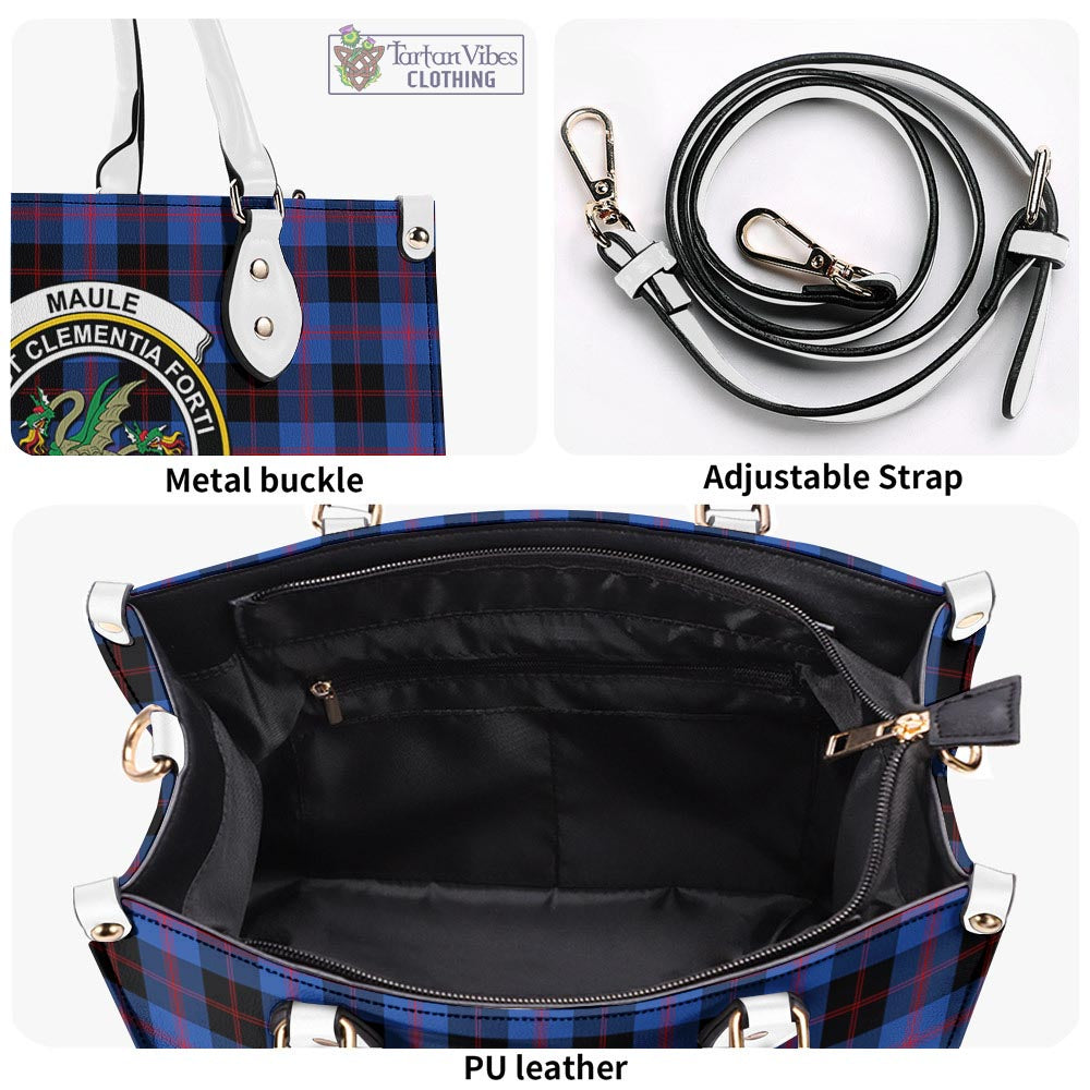 Tartan Vibes Clothing Maule Tartan Luxury Leather Handbags with Family Crest