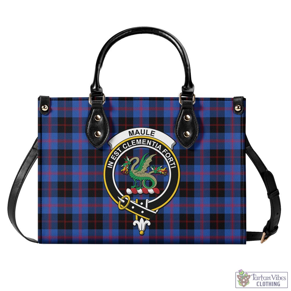 Tartan Vibes Clothing Maule Tartan Luxury Leather Handbags with Family Crest