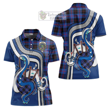 Maule Tartan Women's Polo Shirt with Epic Bagpipe Style