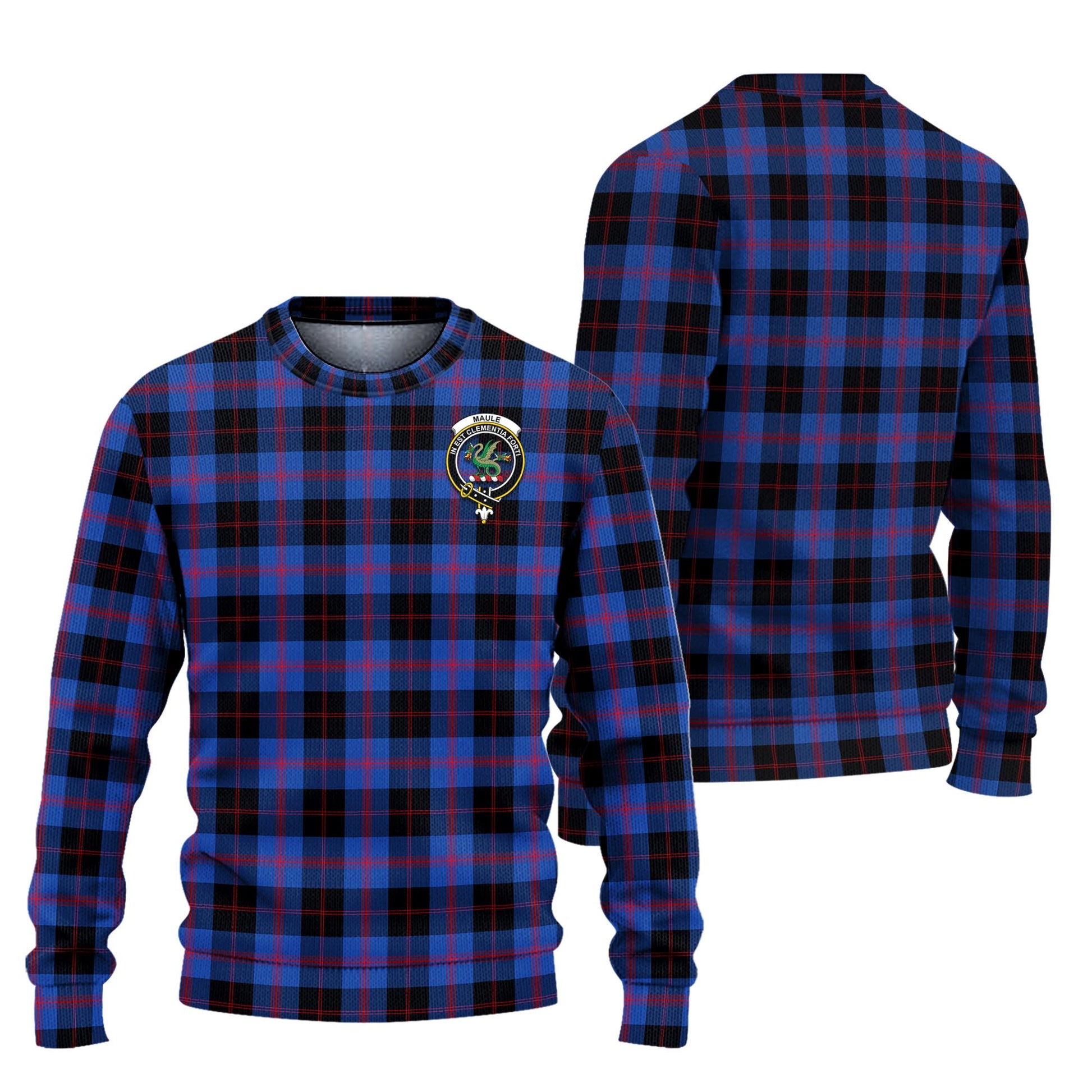 Maule Tartan Knitted Sweater with Family Crest Unisex - Tartanvibesclothing