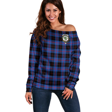 Maule Tartan Off Shoulder Women Sweater with Family Crest