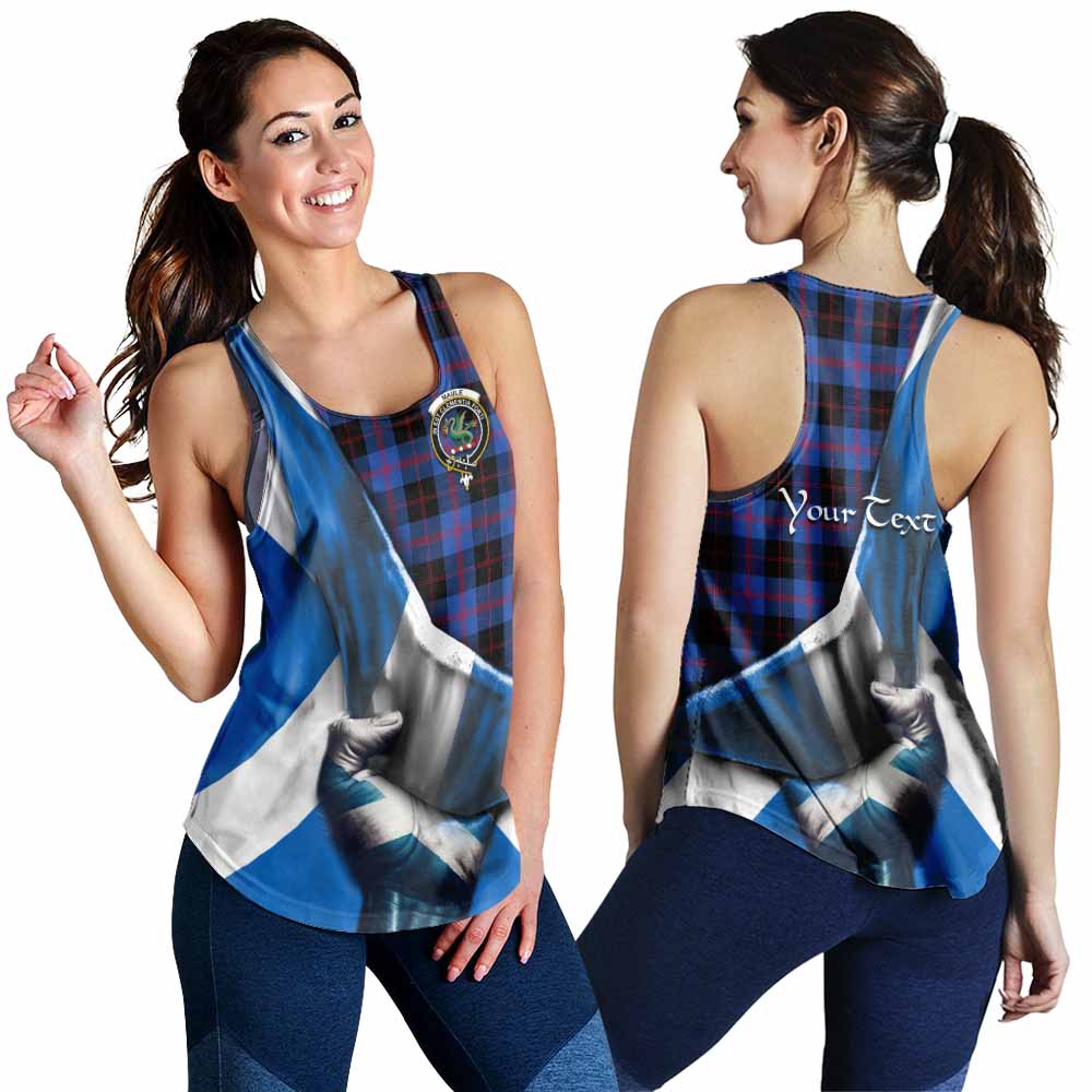 Tartan Vibes Clothing Maule Tartan Women's Racerback Tanks with Family Crest Scotland Patriotic Style