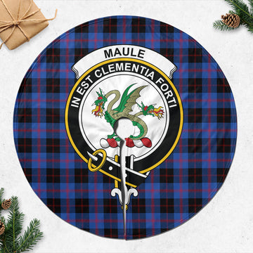 Maule Tartan Christmas Tree Skirt with Family Crest