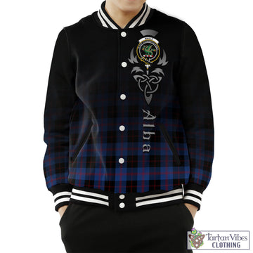 Maule Tartan Baseball Jacket Featuring Alba Gu Brath Family Crest Celtic Inspired