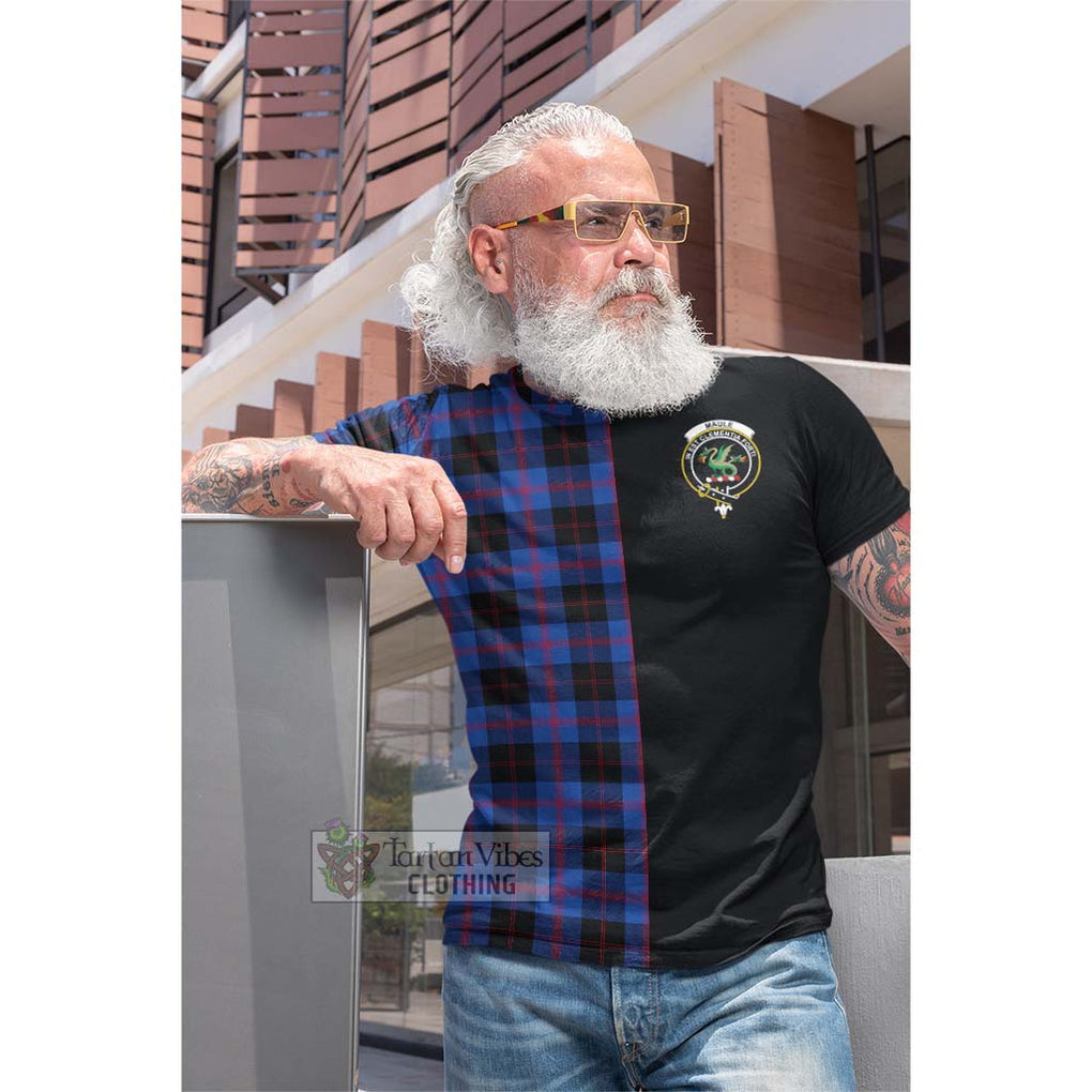 Tartan Vibes Clothing Maule Tartan Cotton T-shirt with Family Crest and Half Of Me Style