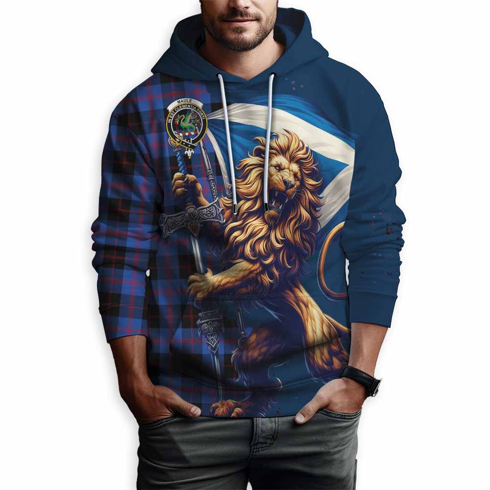 Tartan Vibes Clothing Maule Tartan Family Crest Hoodie with Scottish Majestic Lion