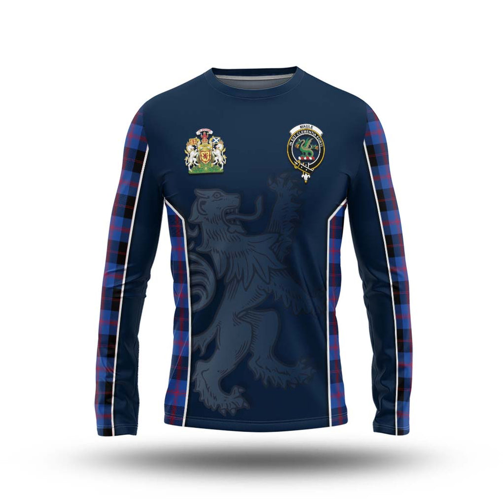 Maule Tartan Long Sleeve T-Shirt with Family Crest and Lion Rampant Vibes Sport Style Unisex - Tartan Vibes Clothing