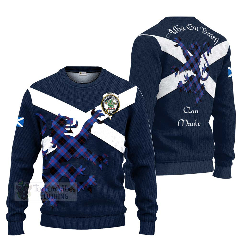 Tartan Vibes Clothing Maule Tartan Lion Rampant Knitted Sweater – Proudly Display Your Heritage with Alba Gu Brath and Clan Name