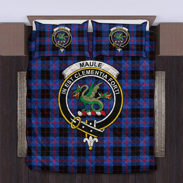 Maule Tartan Quilt Bed Set with Family Crest