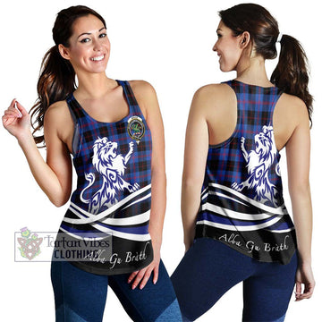 Maule Tartan Women's Racerback Tanks with Alba Gu Brath Regal Lion Emblem