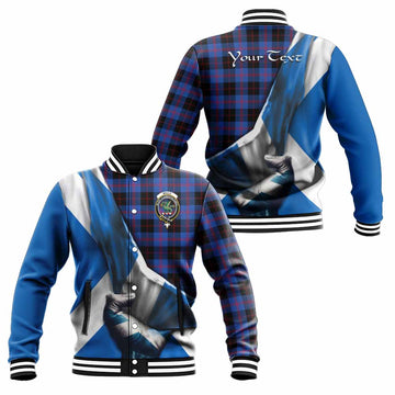 Maule Tartan Baseball Jacket with Family Crest Scotland Patriotic Style