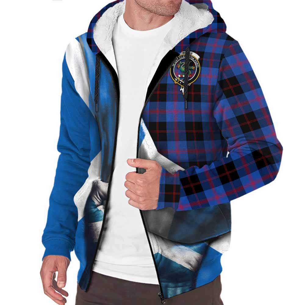 Tartan Vibes Clothing Maule Tartan Sherpa Hoodie with Family Crest Scotland Patriotic Style