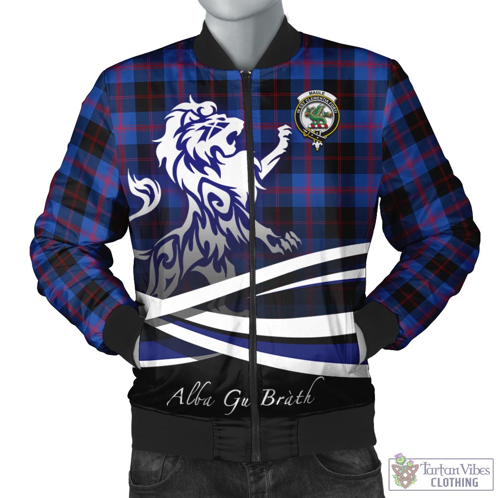 Tartan Vibes Clothing Maule Tartan Bomber Jacket with Alba Gu Brath Regal Lion Emblem