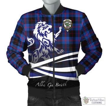 Maule Tartan Bomber Jacket with Alba Gu Brath Regal Lion Emblem