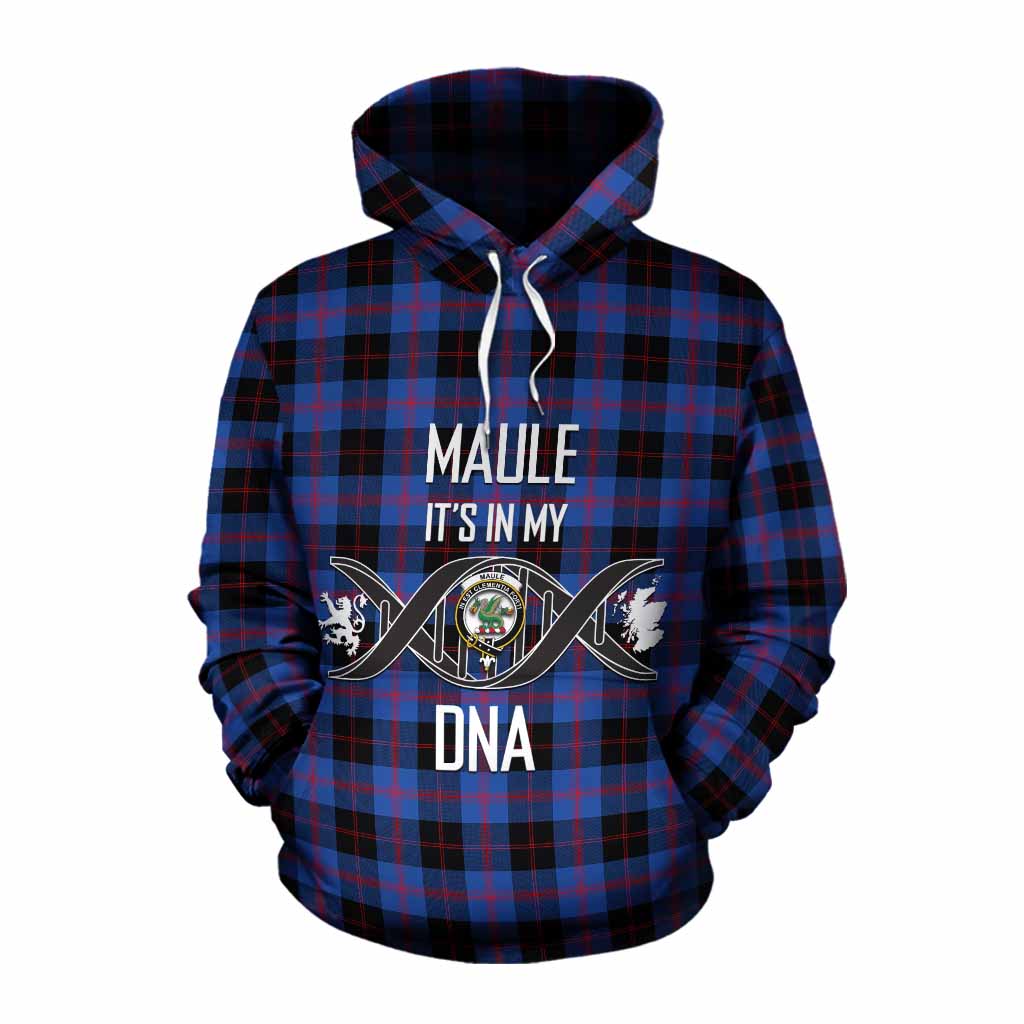 Tartan Vibes Clothing Maule Tartan Cotton Hoodie with Family Crest DNA In Me Style