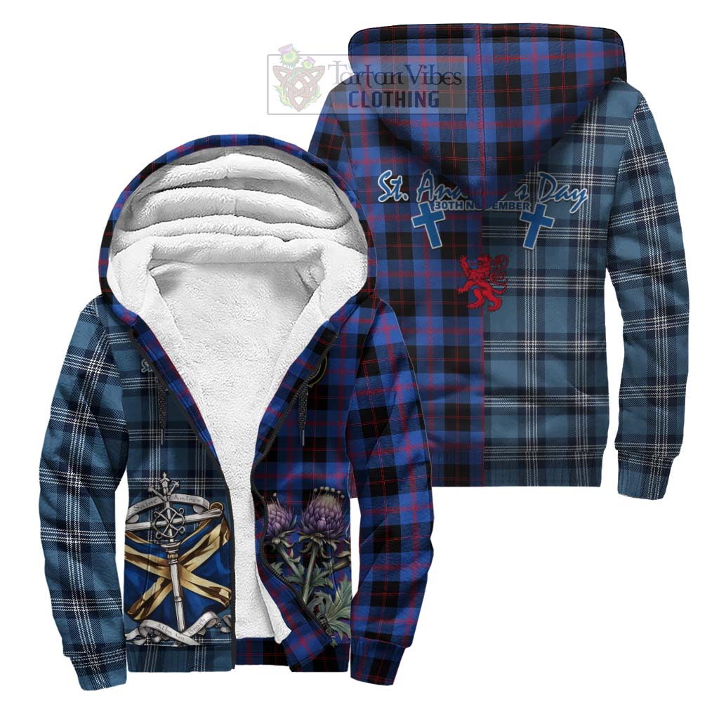 Tartan Vibes Clothing Maule Tartan Sherpa Hoodie Happy St. Andrew's Day Half Tartan Style