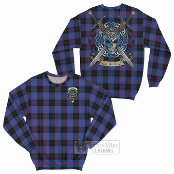 Maule Tartan Sweatshirt with Family Crest Celtic Skull Style