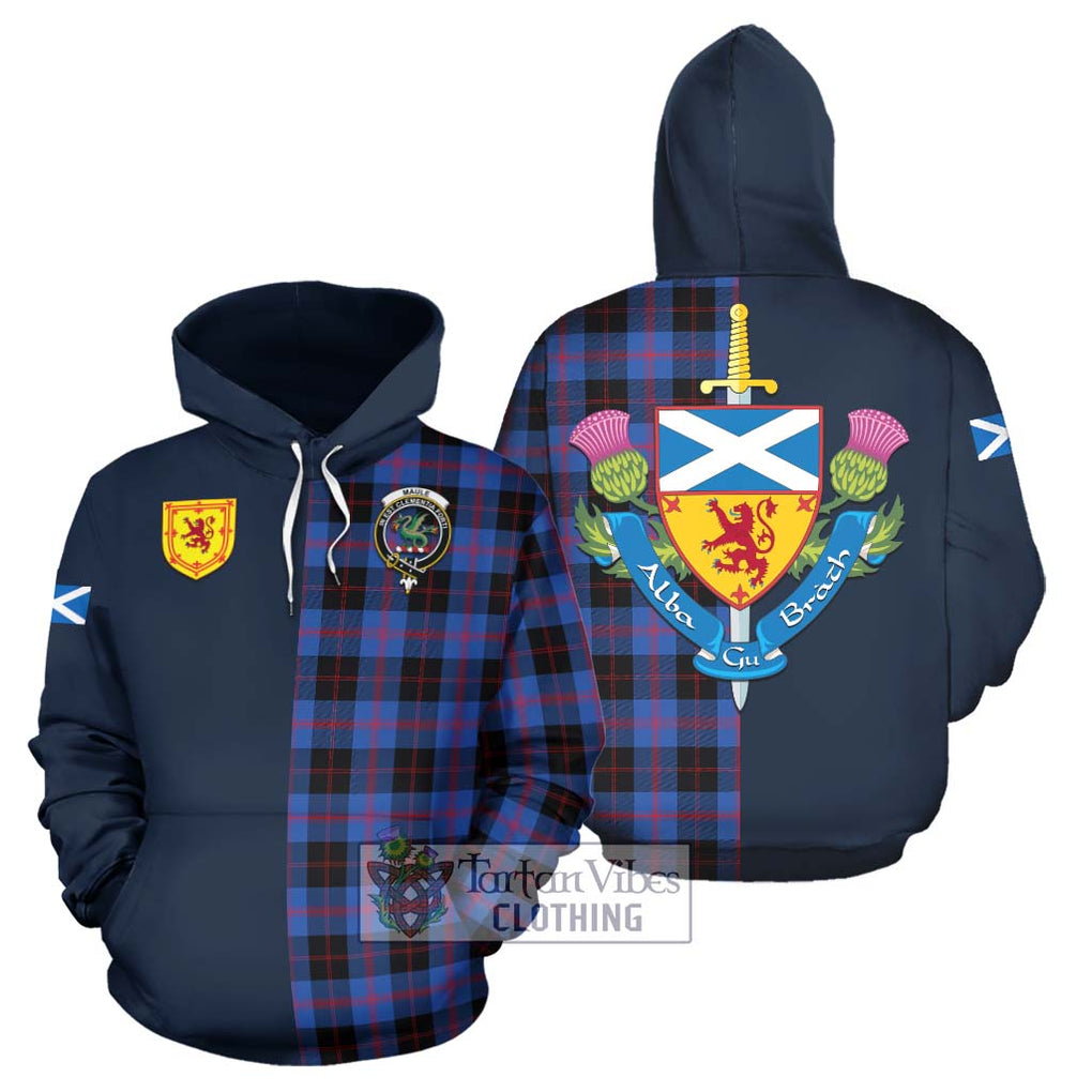 Tartan Vibes Clothing Maule Tartan Hoodie with Scottish Lion Royal Arm Half Style