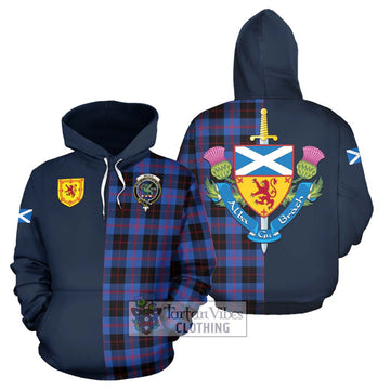 Maule Tartan Hoodie Alba with Scottish Lion Royal Arm Half Style