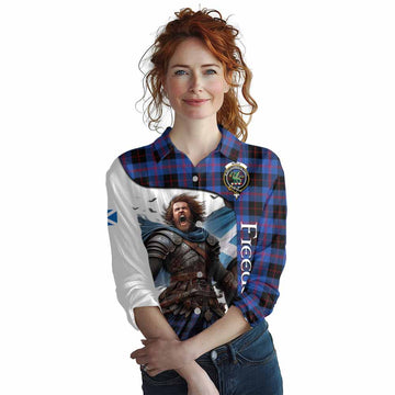 Maule Crest Tartan Women's Casual Shirt Inspired by the Freedom of Scottish Warrior