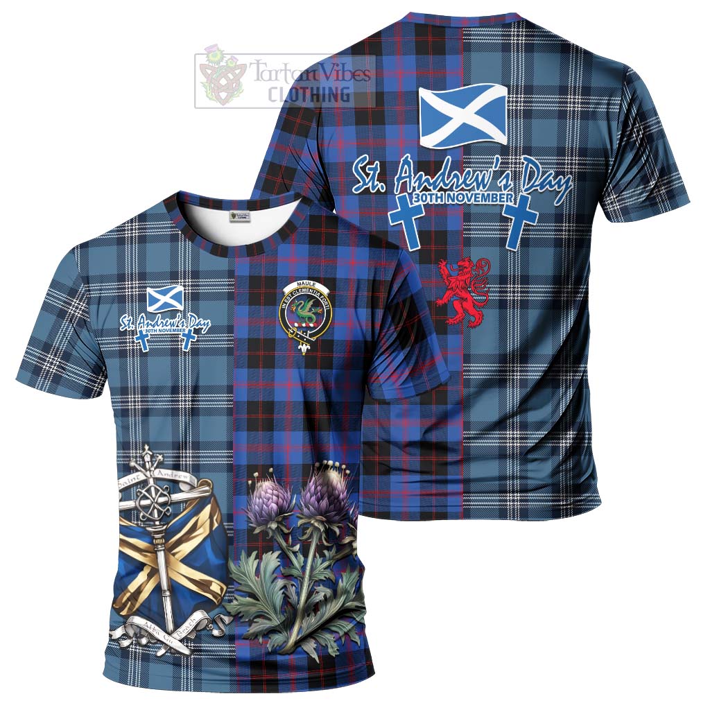 Tartan Vibes Clothing Maule Tartan T-Shirt Happy St. Andrew's Day Half Tartan Style