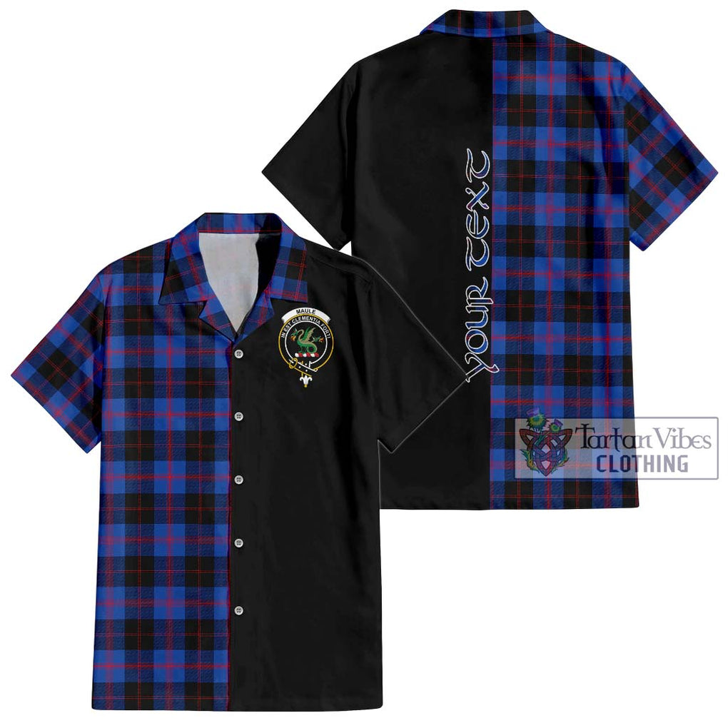 Maule Tartan Short Sleeve Button Shirt with Family Crest and Half Of Me Style Kid - Tartanvibesclothing Shop