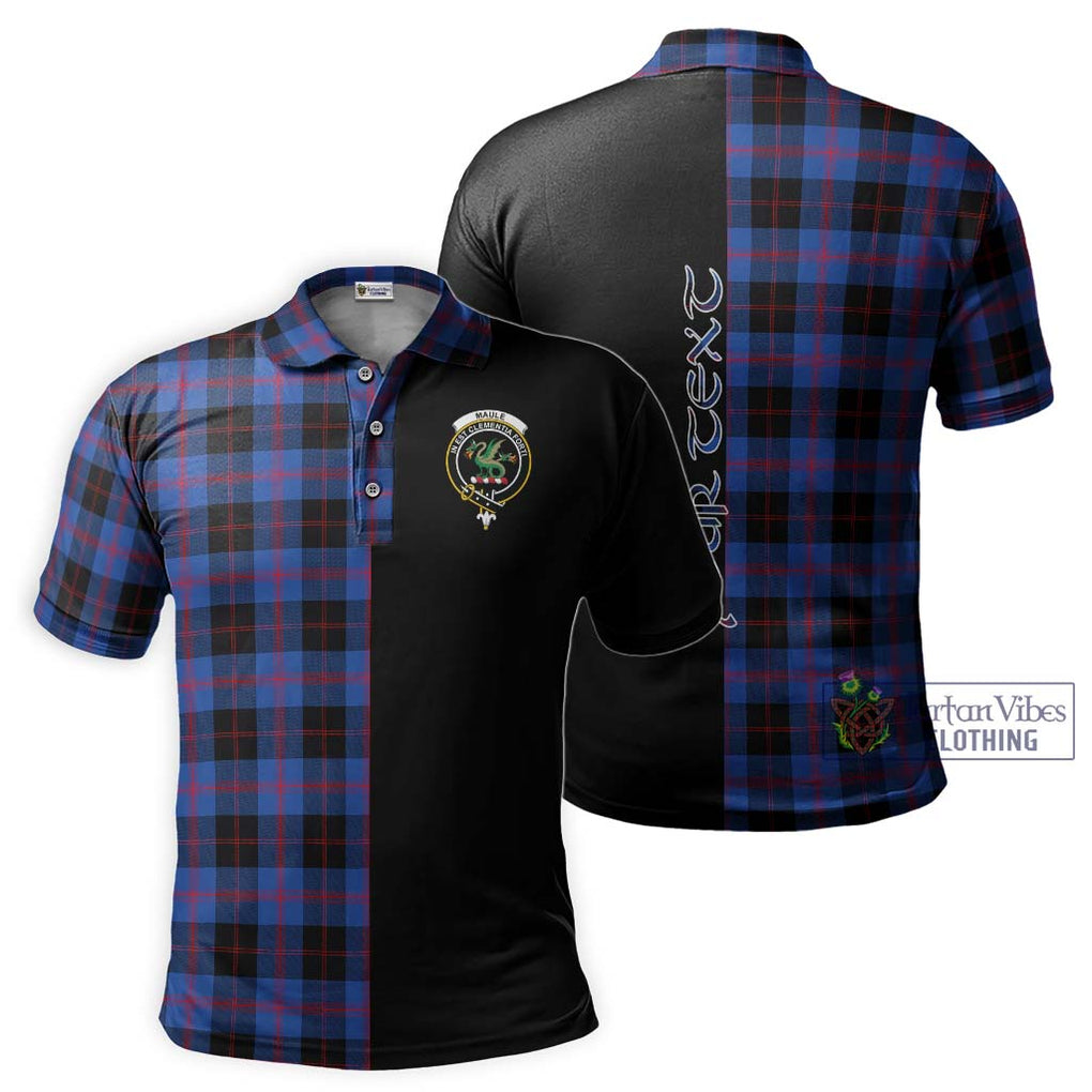 Maule Tartan Polo Shirt with Family Crest and Half Of Me Style Kid - Tartanvibesclothing Shop