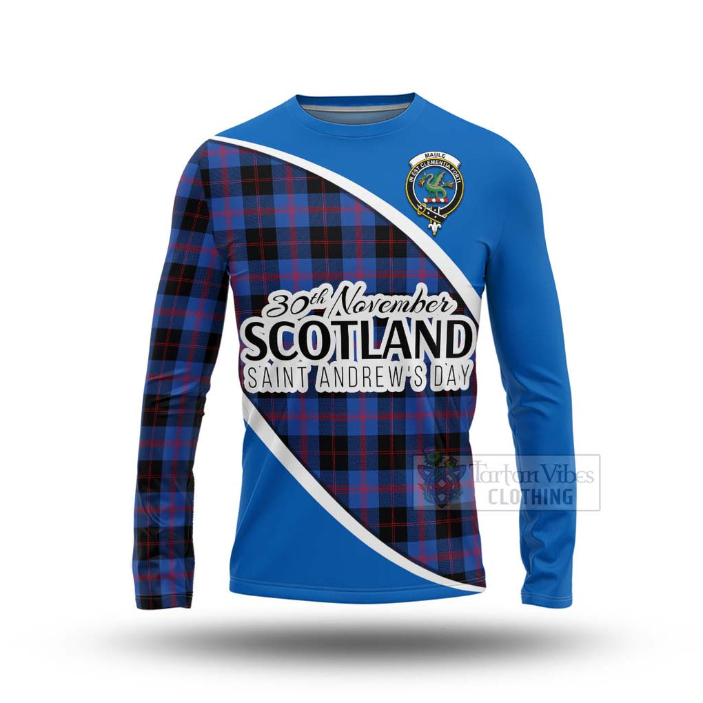 Tartan Vibes Clothing Maule Family Crest Tartan Long Sleeve T-Shirt Celebrate Saint Andrew's Day in Style