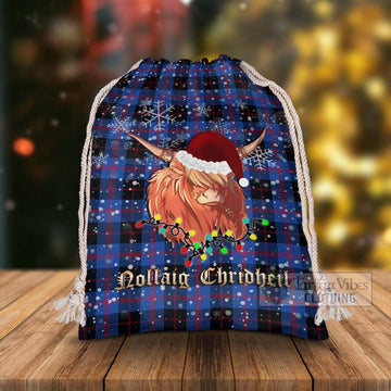 Maule Tartan Christmas Santa's Bag with Highland Cow