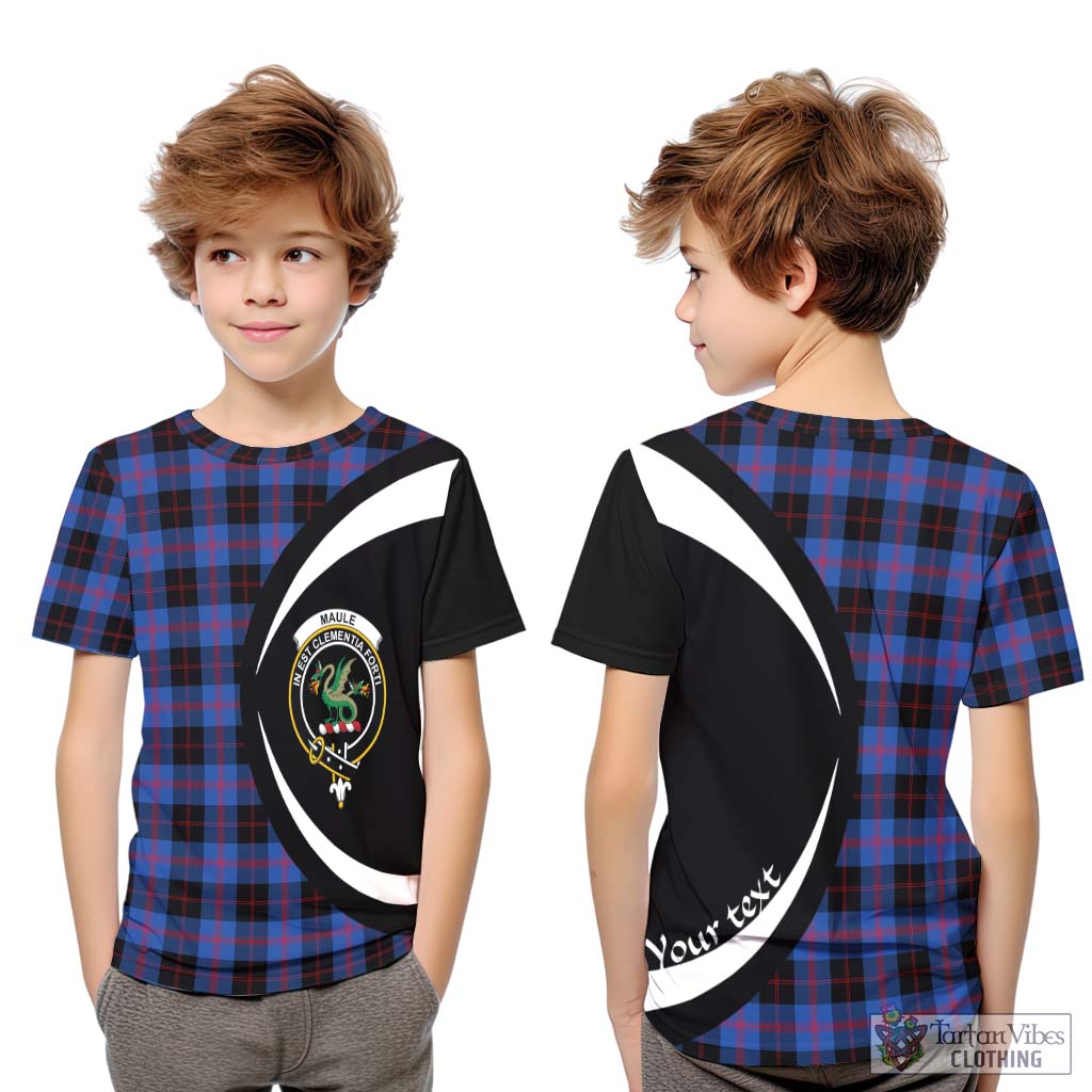 Maule Tartan Kid T-Shirt with Family Crest Circle Style Youth XL Size14 - Tartan Vibes Clothing