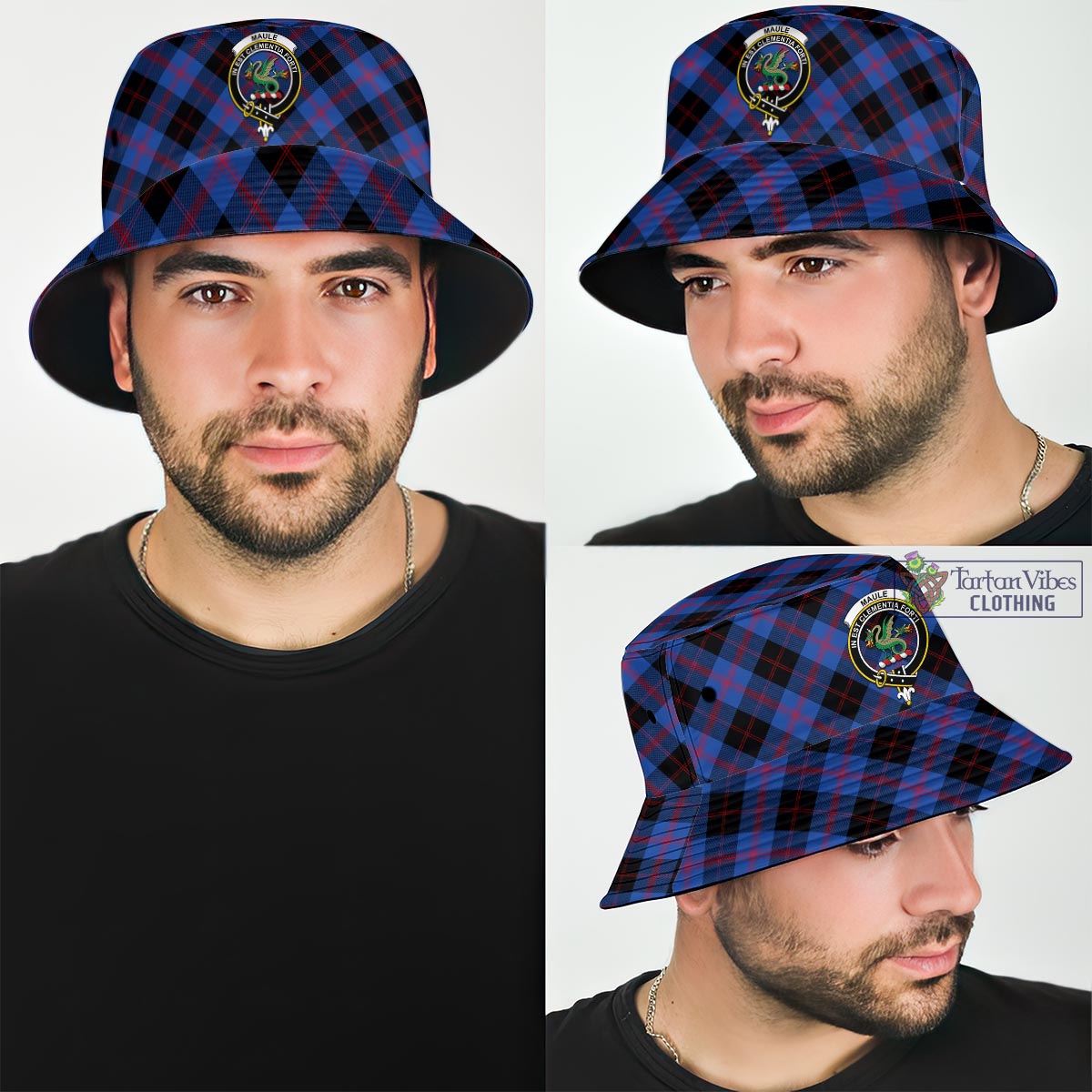 Tartan Vibes Clothing Maule Tartan Bucket Hat with Family Crest