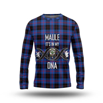 Maule Tartan Long Sleeve T-Shirt with Family Crest DNA In Me Style