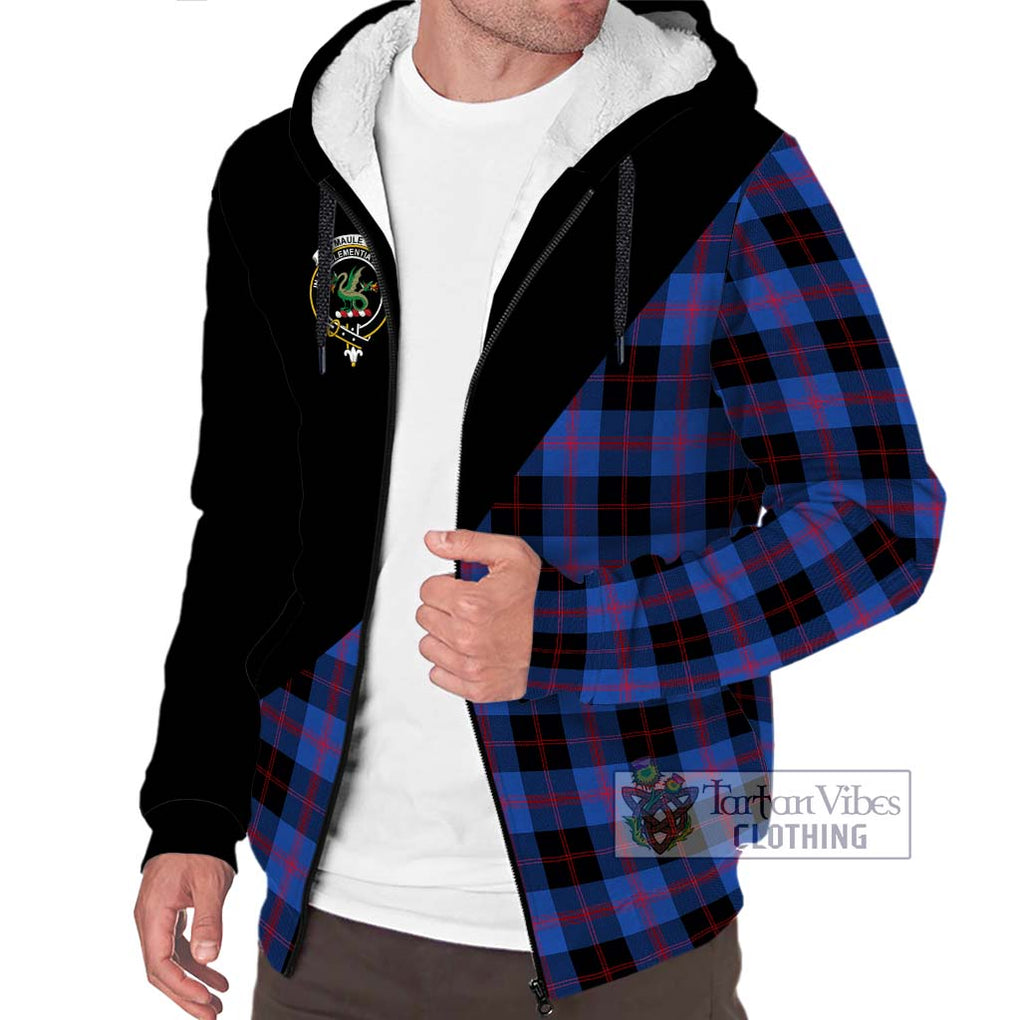 Maule Tartan Sherpa Hoodie with Family Crest and Military Logo Style Unisex S - Tartanvibesclothing Shop