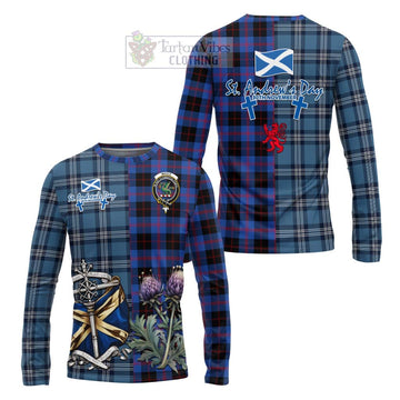 Maule Tartan Long Sleeve T-Shirt Happy St. Andrew's Day Half Tartan Style